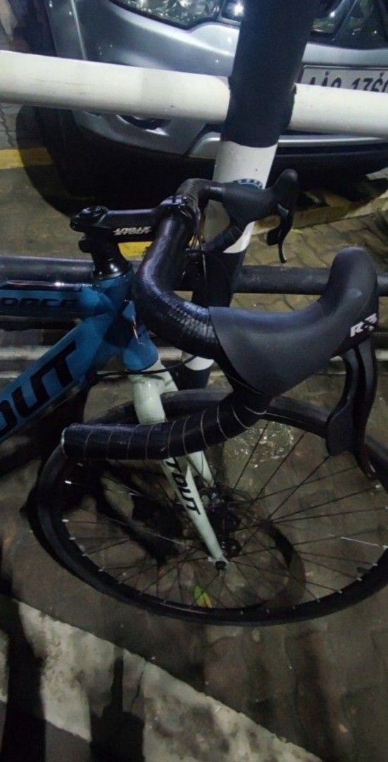 Stout Force Road Bike (Category: Bicycles) located in Cavite. Submitted by johnang27 (Listing ID 1412871593, Image 3). Description: - Stout Force road bike - Disc brakes - Shimano components - Drop handlebars - Blue and white frame - Kenda Clauson tires - Meroca quick release (rear wheel) PLEASE READ CAREFULLY Upgraded Stout Force 49cm 6061 Alloy 2x8 Speed Deckas Chain Ring 36t and 50t Prowheel 0Z ounce Crank Arm Shimano Rear Caliper Meroca Titan
