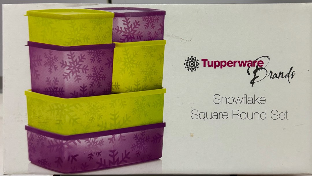 Tupperware Snowflake Tupperware Snowflake Square Round Set, Furniture & Home Living ...