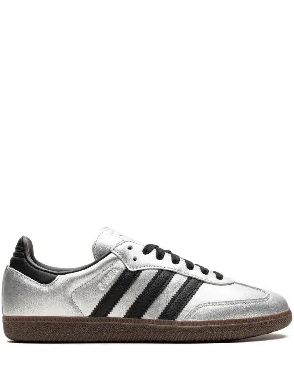 Adidas Samba OG - “Silver metallic/Black/Gum” (Category: Sneakers) located in Bayambang. Submitted by elle.declutter (Listing ID 1414797930, Image 3). Description: adidas Samba OG - Silver metallic/black/gum in WOMENS - 23.5 cm - color may vary due to lighting - mint condition (good as new) - check last slide for more info Original price: ₱6,800.00.