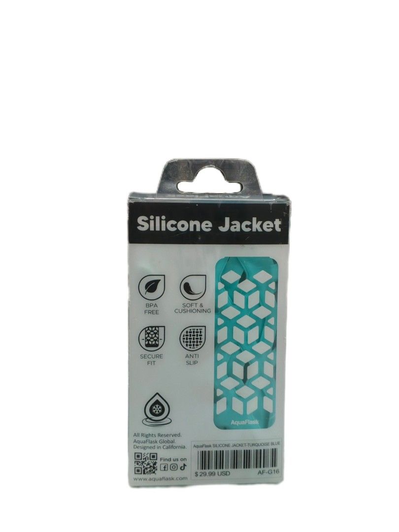 AQUAFLASK SILICONE JACKET 32oz (TURQUOISE BLUE) (Category: Water Bottles & Tumblers) located in Quezon City. Submitted by jtlaconsumergoodstrading (Listing ID 1414796941, Image 3). Description: AQUAFLASK SILICONE JACKET 32oz Color: TURQUOISE BLUE BPA ✓ SoFT & CUSHIONING ✓ SECURE FIT✓ ANTI SLIP✓ All rights Reserved. AQUAFLASK Global. Designed in California.