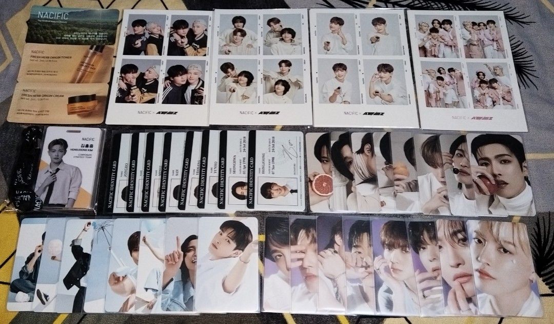 OFFICIAL ATEEZ NACIFIC VVIP SET - TAKE ALL (Category: K-Wave Merchandise) located in Caloocan City. Submitted by ltriciamae (Listing ID 1411934265, Image 1). Description: Inclusions: —18pcs 4-Cuts —16pcs ID Card —24pcs Photocard **Free PF & SF **Onhand **Mint condi (x sensi) **With Freebies (unsealed albums + unofficial merch).