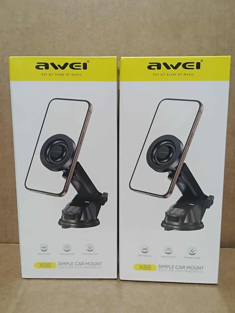 AWEI Magnetic Car Phone Holder Suction Cup for Windshield/Dashboard (Category: Mounts & Holders) located in Manila. Submitted by mxrx_ (Listing ID 1414758716, Image 3). Description: .