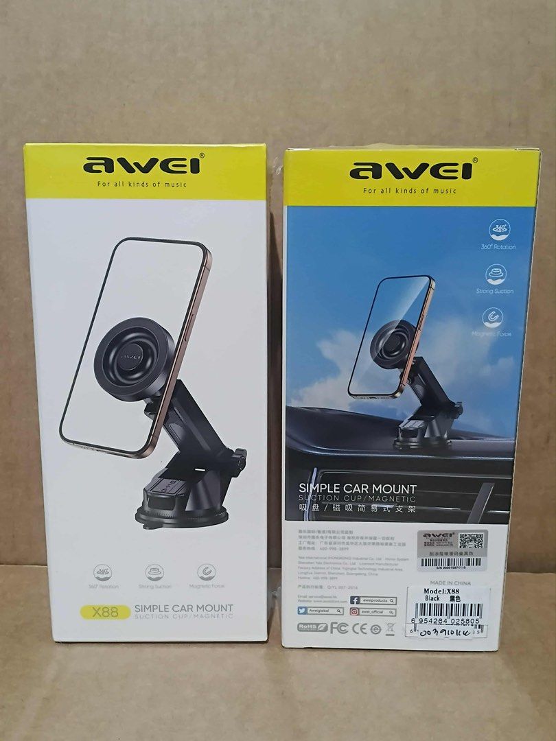 AWEI Magnetic Car Phone Holder Suction Cup for Windshield/Dashboard (Category: Mounts & Holders) located in Manila. Submitted by mxrx_ (Listing ID 1414758716, Image 2). Description: .