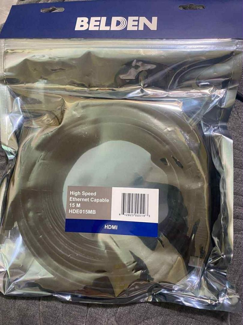 Belden HDE015MB 15m HDMI Cable (Category: Cables & Adaptors) located in Paranaque City. Submitted by microware.cs (Listing ID 1414651402, Image 2). Description: - Belden HDE015MB HDMI Cable - 15 meters long - Male-to-male connectors - Supports Ethernet - Brand new, still in original packaging - 30 pcs Available - Php 7,000.00 take all - For faster transaction msg 09754578604.