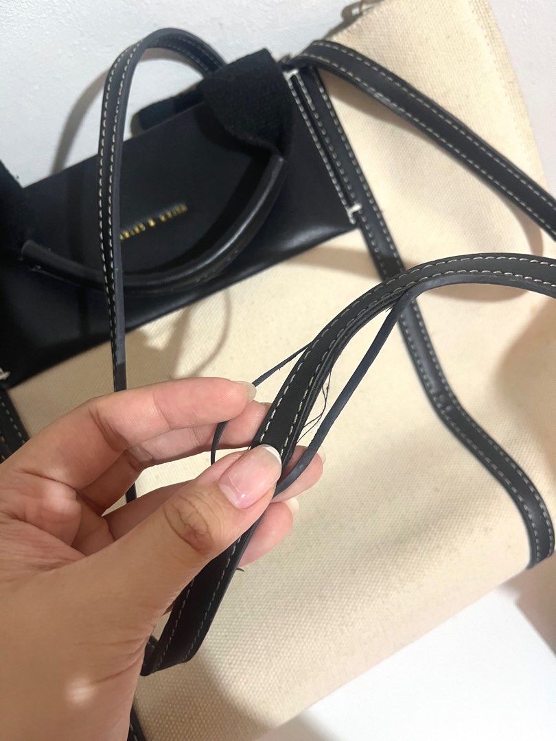charles & keith shalia canvas tote bag (Category: Tote Bags) located in Muntinlupa City. Submitted by mikhasellsstuff (Listing ID 1414724611, Image 2). Description: — bought from @lovepochette on ig Please see close-up photos for minor flaws on the bag. These can be repaired with stitching. Item has not been washed..