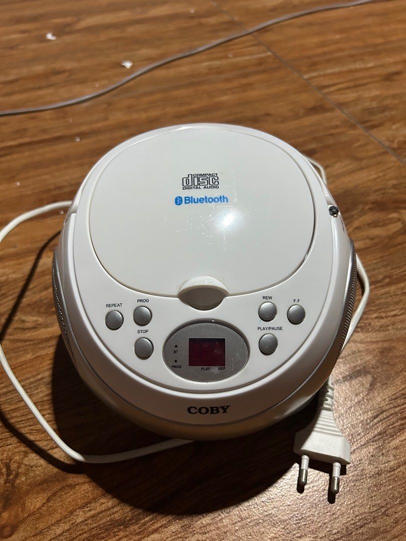 COBY BTCD371 CD PLAYER (BLUETOOTH SPEAKER ONLY, READ DESC FIRST) (Category: Soundbars, Speakers & Amplifiers) located in Manila. Submitted by crispychickenadobo (Listing ID 1414797136, Image 1). Description: Working functions: - Display screen - Bluetooth speaker function Issues (BUY AT YOUR OWN RISK): - Has no antenna - CD Player does not read discs MOD: - Meet-up (preferable) around UST or Tunasan, Muntinlupa areas. - J&T or LALAMOVE (SF must b