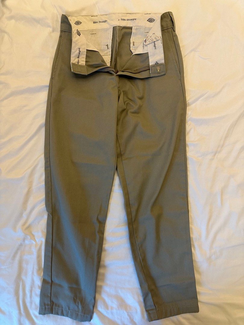 Dickies Slim Straight Khaki Pants 874 (Category: Jeans) located in Taguig. Submitted by clothesfs (Listing ID 1414715752, Image 1). Description: - Dickies Slim Straight pants - Khaki color - Button and zipper closure - Two front pockets - Two back pockets - Dickies logo on back pocket W 31in L 36in.