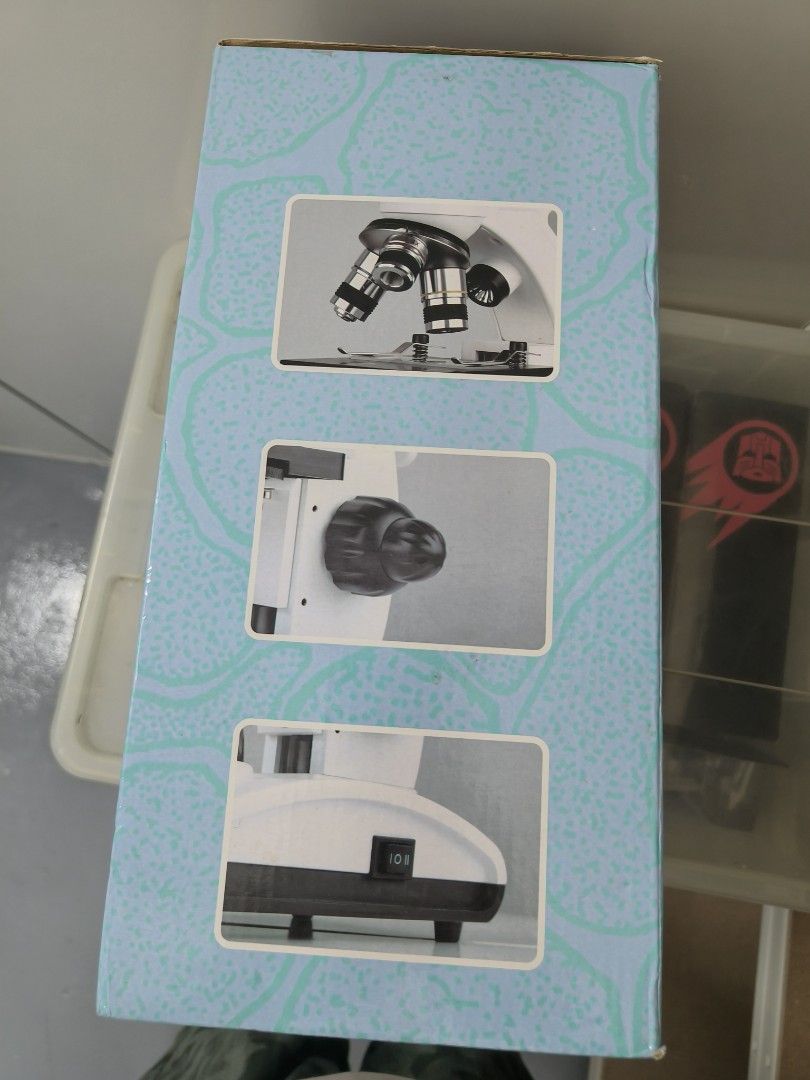Educational Microscope (Category: Educational & Learning Toys) located in Singapore. Submitted by dino_76 (Listing ID 1414757519, Image 2). Description: - Brand new educational microscope - WF 10X eyepiece - Objectives: 4X, 10X, 40XS - Upper and lower light sources - Warning: Contains sharp edges - Not suitable for children under 3 years.