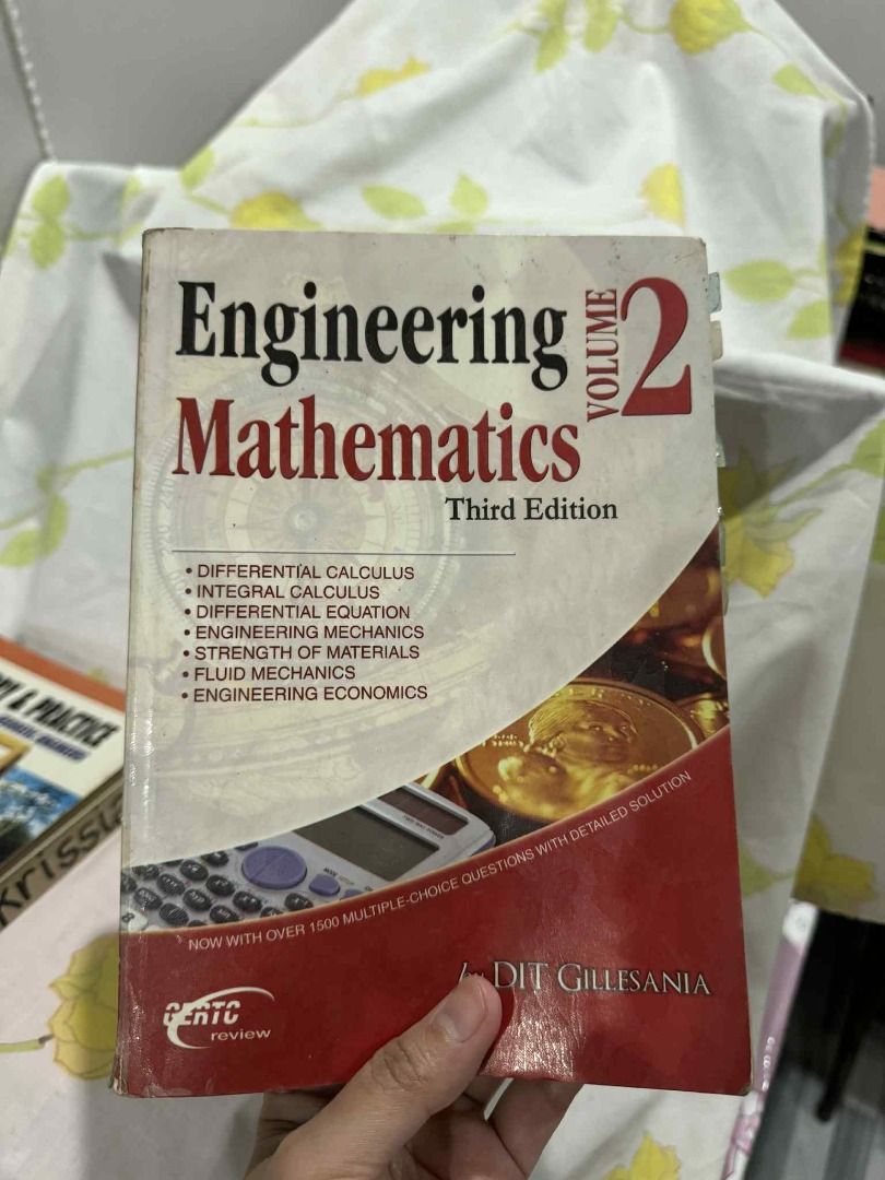 Engineering Mathematics Volume 2 Third Edition by DIT Gillesania (Category: Textbooks) located in Makati City. Submitted by cayabankrissia (Listing ID 1414703653, Image 1). Description: .