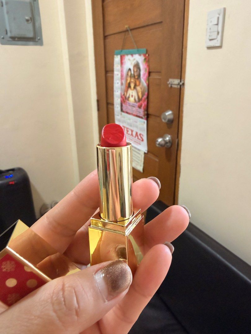 EsteLauder Red Ribbon Lipstick (Category: Makeup) located in Manila. Submitted by authenticprelovedmnls (Listing ID 1414631690, Image 2). Description: Just opened & test Rfs - Not my type of lip color.