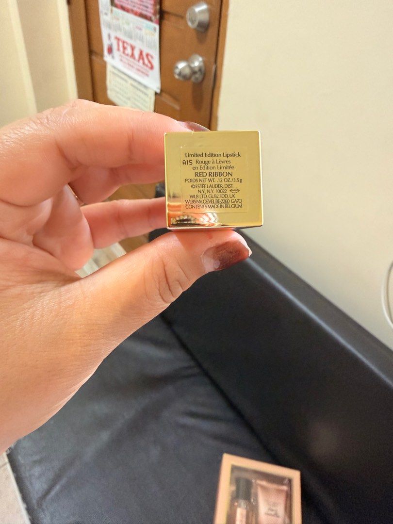 EsteLauder Red Ribbon Lipstick (Category: Makeup) located in Manila. Submitted by authenticprelovedmnls (Listing ID 1414631690, Image 3). Description: Just opened & test Rfs - Not my type of lip color.