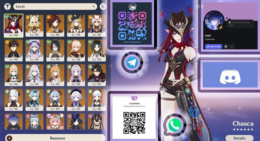 GENSHIN IMPACT ACCOUNT - AR59 | CHASCA, NEFER, SKIRK, ARLECCHINO, AND ...