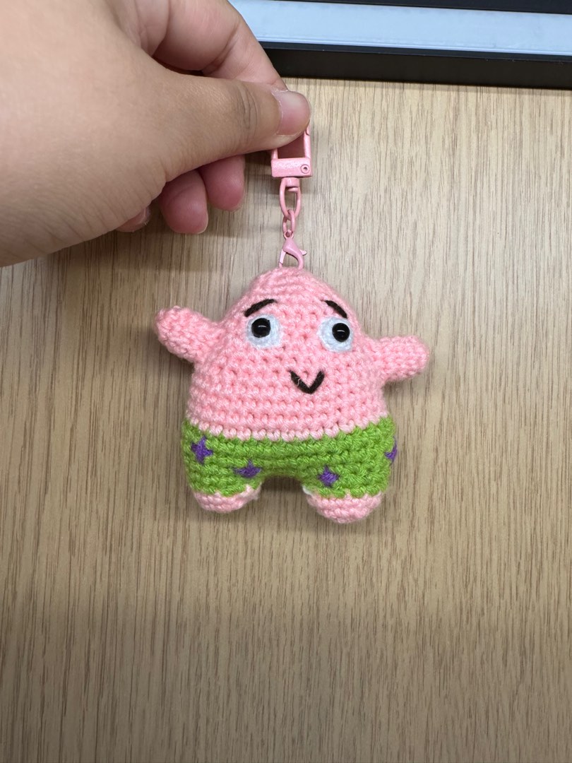Handmade Crochet Patrick Star Keychain, Hobbies & Toys, Stationery ...