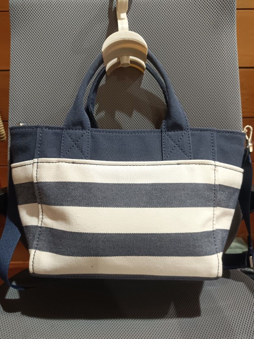 Kate Spade Jett Tote Bag (2 way) (Category: Tote Bags) located in Quezon City. Submitted by home_declutters (Listing ID 1414752772, Image 2). Description: Type: Top Handle/Shoulder/Crossbody Bag Size: 11.4 X 8.75 X4.6 inches - Adjustable Shoulder Strap, (max 22 inches Drop) - Handle Drop: 4.5 inches Material: - Cotton Canvas with smooth leather trim - Top Zip Closure - Canvas Lining - Embroidered Logo Interior: - Back Zip Pocket Exterior: Side Sl
