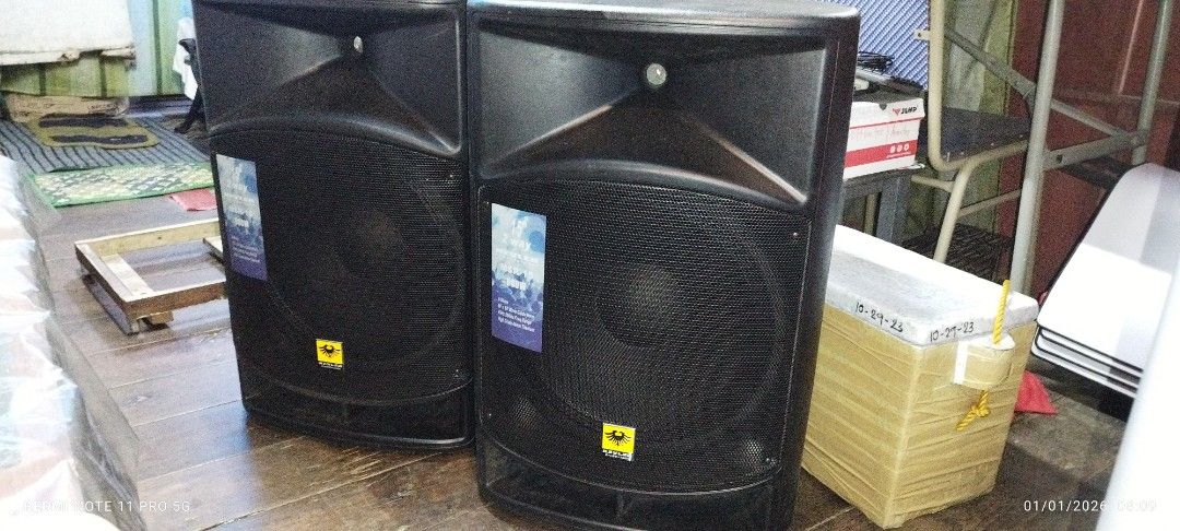 Kevler MSR-15 15" Passive Speaker System (Category: Soundbars, Speakers & Amplifiers) located in Manila. Submitted by daxtech17 (Listing ID 1414760115, Image 3). Description: - Pair of Kevler MSR-15 15" passive speakers - Input and output connections on each speaker - Max power: 800W - Impedance: 8 ohms - Frequency range: 40Hz-20KHz - Color: Black - Condition: Good.