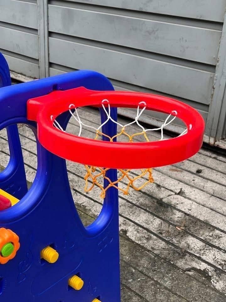 Kids 4-in-1 Slide Swing Set (Category: Infant Playtime) located in Manila. Submitted by raredeer-4deb4e (Listing ID 1414677360, Image 3). Description: swing and slide set with basketball ring in side ...so nice...kid will love . ages 1-6yrs old.