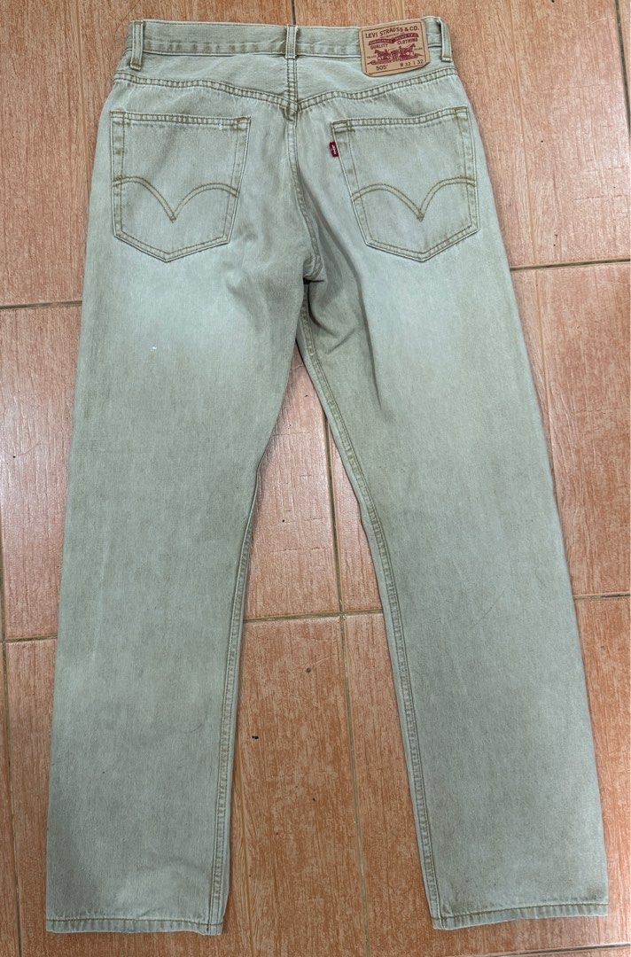 Levi's 505 Regular Fit Jeans Khaki (Category: Jeans) located in Marikina City. Submitted by throwaway777_ (Listing ID 1414707235, Image 2). Description: Waist: 32 Length: 41.5 Hem: Approx 8.5-9 Negotiable!.