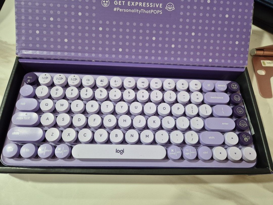 Logitech POP Keys Wireless Mechanical Keyboard with Customizable Emoji Keys - Lavender451418181002209281