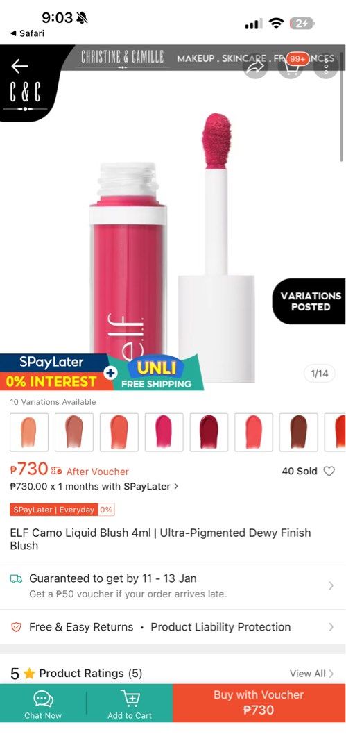 Makeup Bundle (Category: Makeup) located in Manila. Submitted by heartdclttrs (Listing ID 1414630301, Image 3). Description: Tarte Blush Stick/Multistick (sealed/bnew) - 650 Elf Liquid Blush - 400 Milani Lip Maxx gloss and plumper - 350 Sunnies Face blush duo - 350 BLK Airy Matte Tint (sealed/bnew) - 250 GRWM liquid blush big size - 180 Chu Chu Beauty Cloud Matte Tint - 90 take all 2000 can give discount if two or more check images for original p
