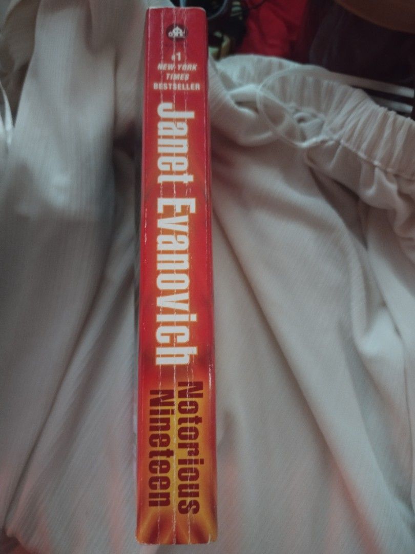 Notorious Nineteen by Janet Evanovich (pocketbook) (Category: Storybooks) located in Marikina City. Submitted by eruthbb0206 (Listing ID 1414703928, Image 2). Description: pre loved book complete pages, no ink marks or any kind anywhere in the book meet-up : McDonald's Marikina Sports Center door-to-door delivery : buyer pays for the shipping fee shipping fee: 44 pesos within Metro Manila, outside the Metro, depends on your location option : buye
