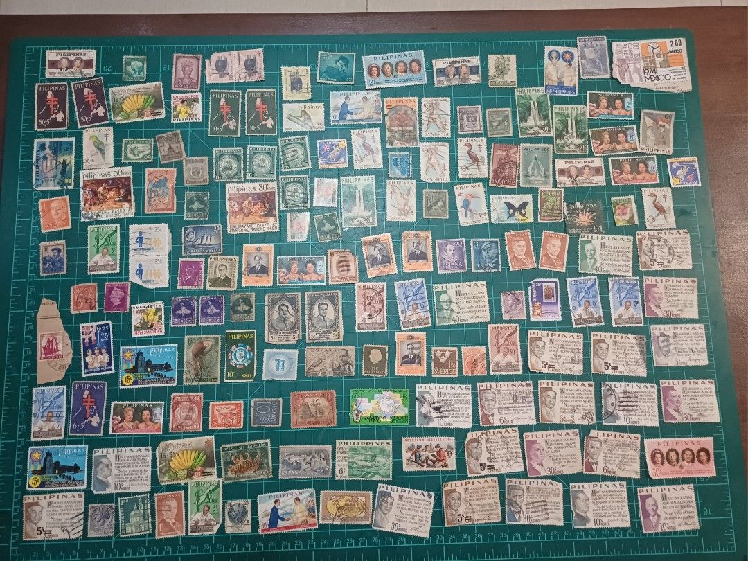 Philippine Stamps Collection (Category: Stamps & Prints) located in Bacoor. Submitted by styleph (Listing ID 1414783160, Image 3). Description: - Assortment of Philippine stamps. - Includes stamps with diverse designs and sizes. - Features stamps from different historical periods. - Showcases historical figures and scenes. - Ideal for stamp collectors and those interested in Philippine history..