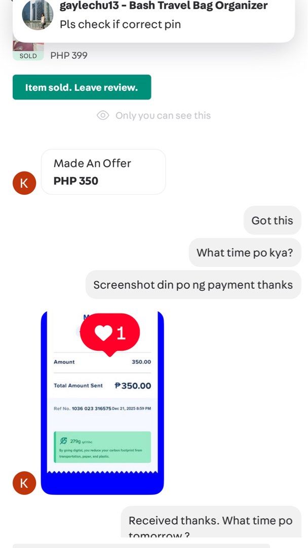 Proof of Shipment 2025-2026 (Category: Announcements) located in Quezon City. Submitted by craftpark (Listing ID 1414626429, Image 3). Description: Thank you! ♥️.