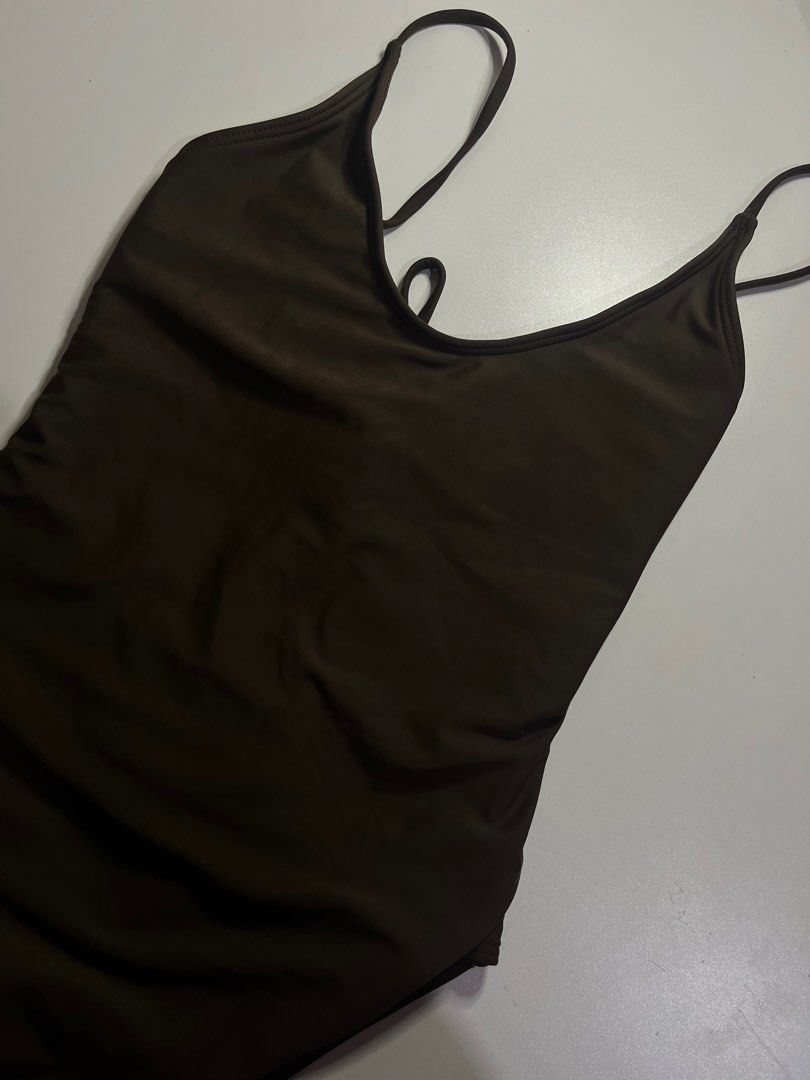 SHEIN Brown One-Piece Swimsuit (Category: Bikinis & Swimsuits) located in Muntinlupa City. Submitted by mikhasellsstuff (Listing ID 1414774835, Image 1). Description: no pads.