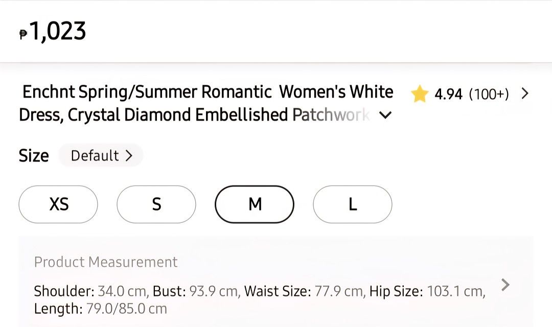 Shein White Dress (Category: Dresses) located in Manila. Submitted by vimcorpuz (Listing ID 1414660777, Image 2). Description: Shein White Dress - M on tag, swipe right to check its size guide - Used once for an event - Intricate rhinestones detail - Comfy to wear - Thick fabric - Bought for Php900 .