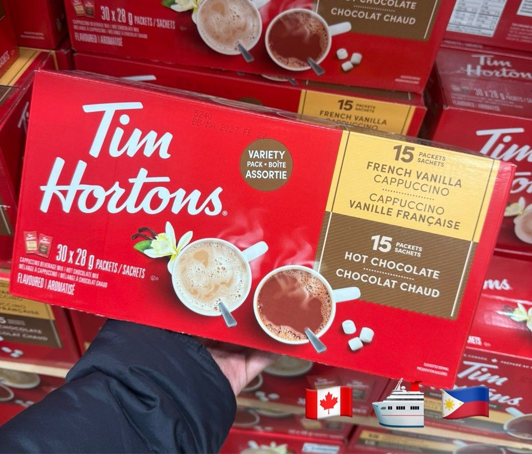 Tim Hortons Variety Pack (Category: Other Food & Drinks) located in Balungao. Submitted by kateee21 (Listing ID 1414625085, Image 1). Description: 📌📌📌 Available PINAS 🇵🇭 ON HAnD 🛳 Shipping from Canada 🇨🇦 to Philippines 🇵🇭 via sea cargo 📦; Local Shipping fee c/o buyer ✅ If you're interested and wiling to wait, don't hesitate to DM us 😊.