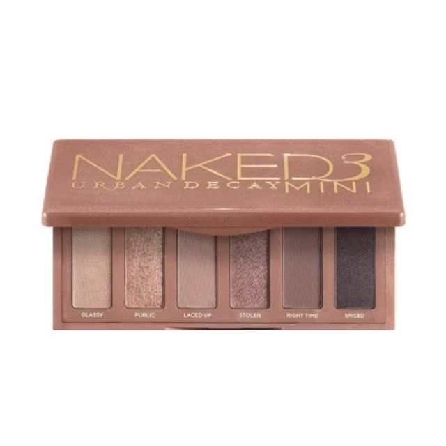 Urban Decay Naked3 Mini Eyeshadow Palette (Category: Makeup) located in Manila. Submitted by justoverflows (Listing ID 1414761973, Image 2). Description: Urban Decay Naked 3 Mini Eyeshadow Palette Bought from Sephora in California, USA Brand new, never swatched/never used Six rose-toned neutral shades 6.1 g Message me for details! :).