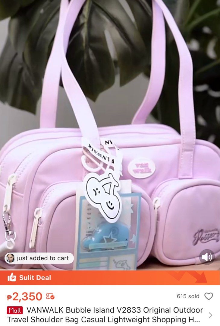 VANWALK BUBBLE ISLAND PINK BAG (Category: Shoulder Bags) located in Cainta. Submitted by pillowsdecluttering (Listing ID 1414683600, Image 1). Description: with stains but inside :) not visible.