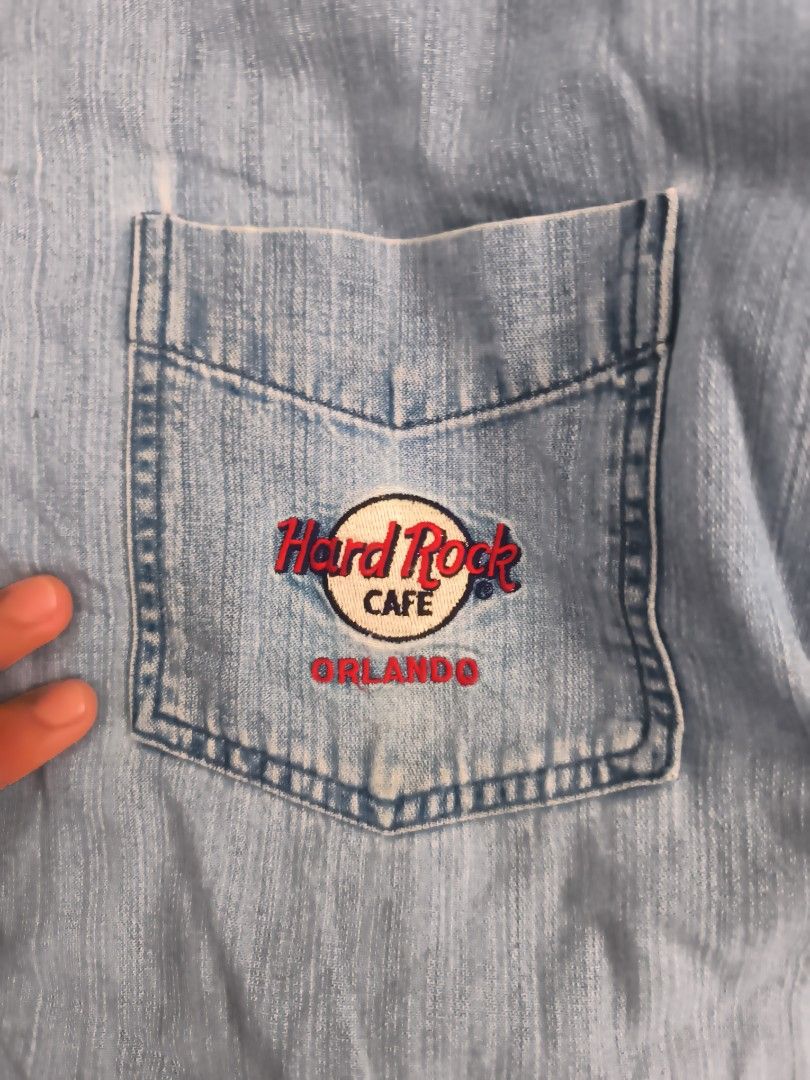 Vintage Hard Rock Cafe Denim Jacket (Category: Coats, Jackets and Outerwear) located in San Juan, Ilocos Sur. Submitted by jd_thrifted (Listing ID 1414687050, Image 2). Description: 23-33in 23in Sleeve Length.