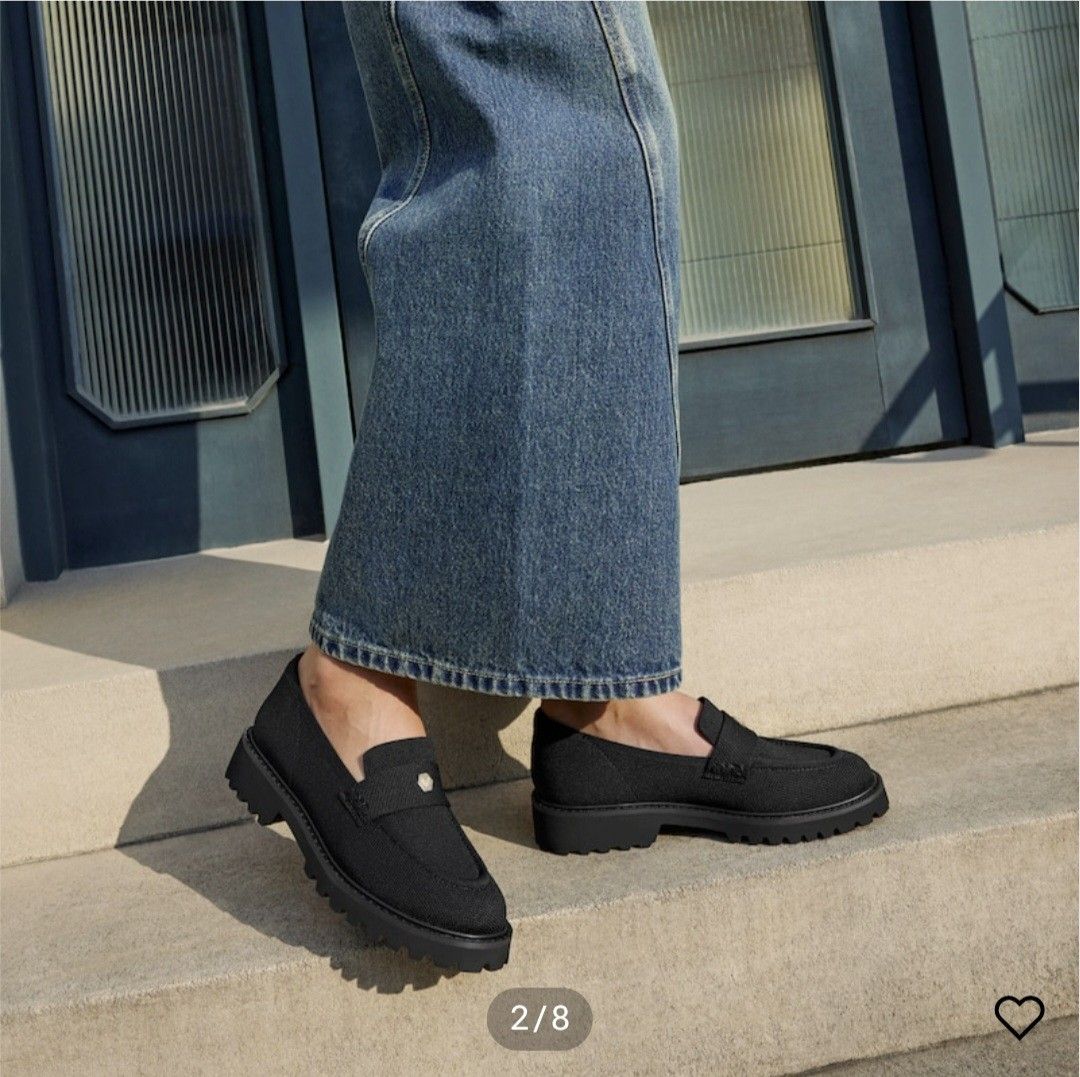 Vivaia Black Loafers size 5 (Category: Loafers) located in Quezon City. Submitted by shtarr (Listing ID 1414824501, Image 2). Description: rfs: wrong size. used once original price: 9,709 - Black loafers - Textured fabric upper - Chunky sole - Gold-colored strap accent - Classic loafer silhouette - Modern, rugged sole - Versatile for different outfits.