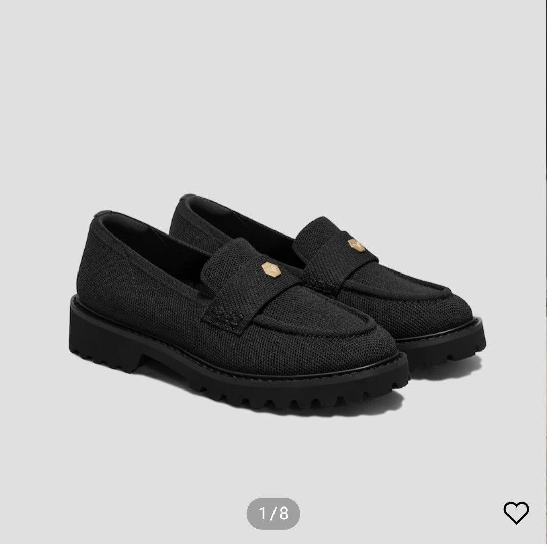 Vivaia Black Loafers size 5 (Category: Loafers) located in Quezon City. Submitted by shtarr (Listing ID 1414824501, Image 1). Description: rfs: wrong size. used once original price: 9,709 - Black loafers - Textured fabric upper - Chunky sole - Gold-colored strap accent - Classic loafer silhouette - Modern, rugged sole - Versatile for different outfits.