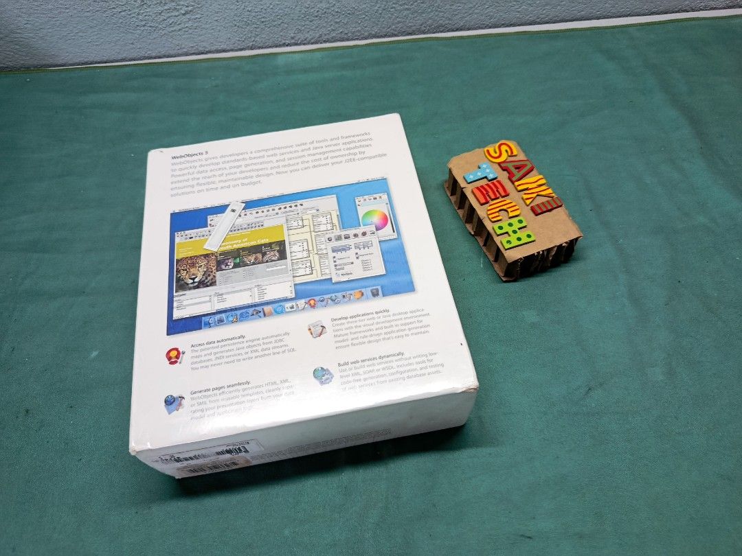 WebObjects 5 (version 5.2) Sealed (Category: Software) located in Setiu. Submitted by azil.azwa (Listing ID 1414632174, Image 3). Description: Selling this sealed software for Mac, WebObjects 5 (version 5.2). Item is still sealed in plastic wrap. This is an old software, make sure you have compatible machine/os to use this ya. Item is sealed, once you unseal it, cannot return already. So, be sure to know how to use this ya. Self collect at our sh