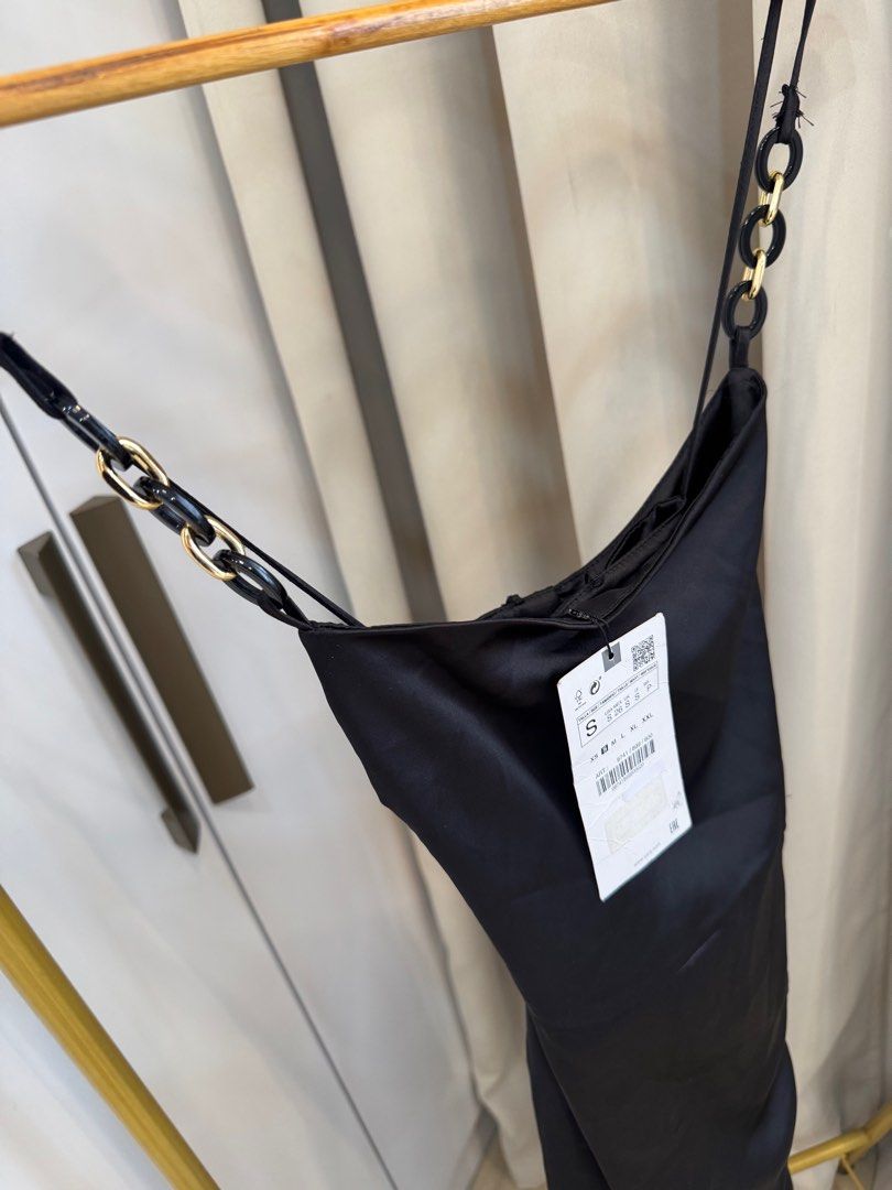 zara satin black dress (Category: Dresses) located in Tarlac. Submitted by kryssch (Listing ID 1414660124, Image 3). Description: Size s on tag fit s-m bnew with tag plus 65 sf j&t .