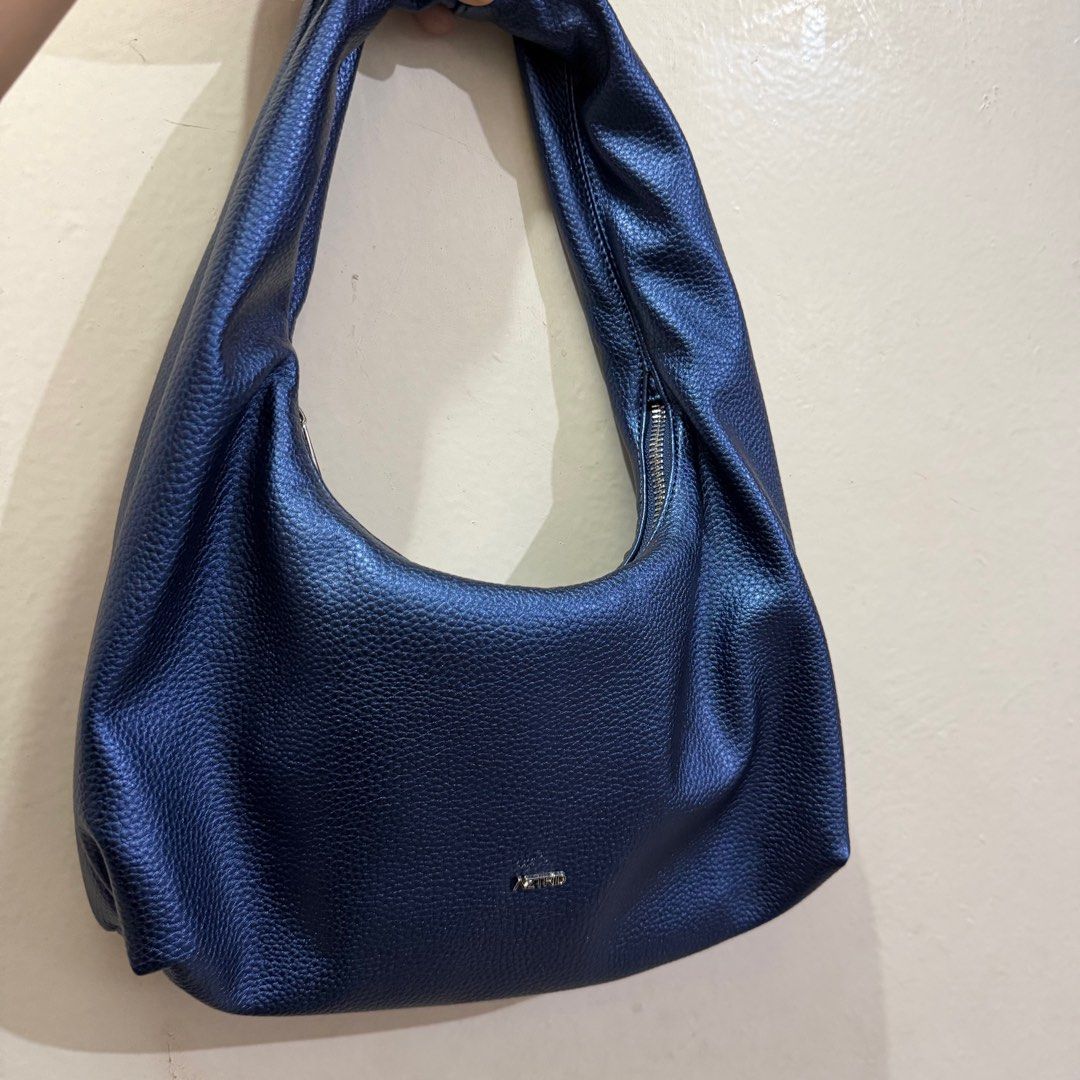 Aztrid Small Hobo Bag in Metallic Blue (Category: Shoulder Bags) located in Makati City. Submitted by krsst (Listing ID 1414876048, Image 2). Description: • No issue, good as new • No inclusion • Last price posted 📍poblacion, makati Rfs: decluttering.