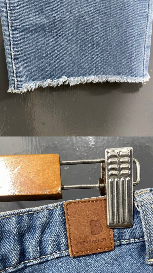 Bench Wide Leg Jeans (Category: Jeans) located in General Trias. Submitted by teffispreloved (Listing ID 1415016398, Image 2). Description: - Bench wide leg jeans - Medium blue wash - Raw hem - Classic five-pocket design - Waist: 30 inches - Length: 38 inches - Tag size: 28 - Button and zipper closure.