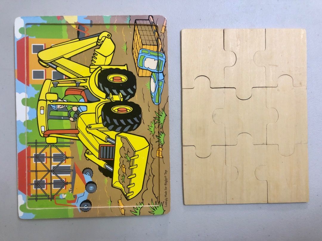 Bigjigs Wooden Tray Puzzle Digger (Category: Educational & Learning Toys) located in Imus. Submitted by dyelinn (Listing ID 1414840529, Image 2). Description: ✨PRELOVED 🇬🇧 Bigjigs Tray Puzzle Digger 📝 VGUC; 9-pc all wood Age: 2+ Flaws: scratches, peeling on edges; fading on right side; few dents on the inside tray ₱380.