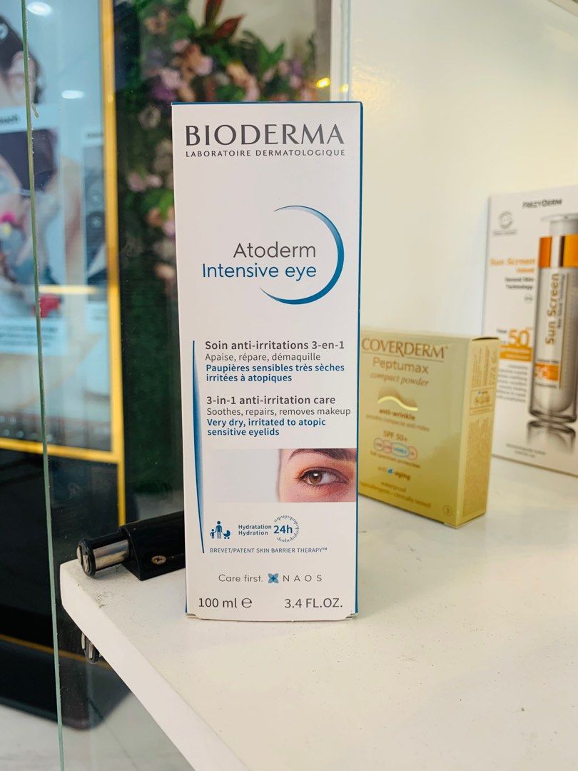 Bioderma Atoderm Intensive Eye Cream 100ml (Category: Face Care) located in Manila. Submitted by lykish (Listing ID 1414914295, Image 1). Description: - Bioderma Atoderm Intensive Eye Cream - 3-in-1: Soothes, repairs, and removes makeup - Specifically for very dry, irritated, and atopic sensitive eyelids - Provides 24-hour hydration - Part of the Skin Barrier Therapy.