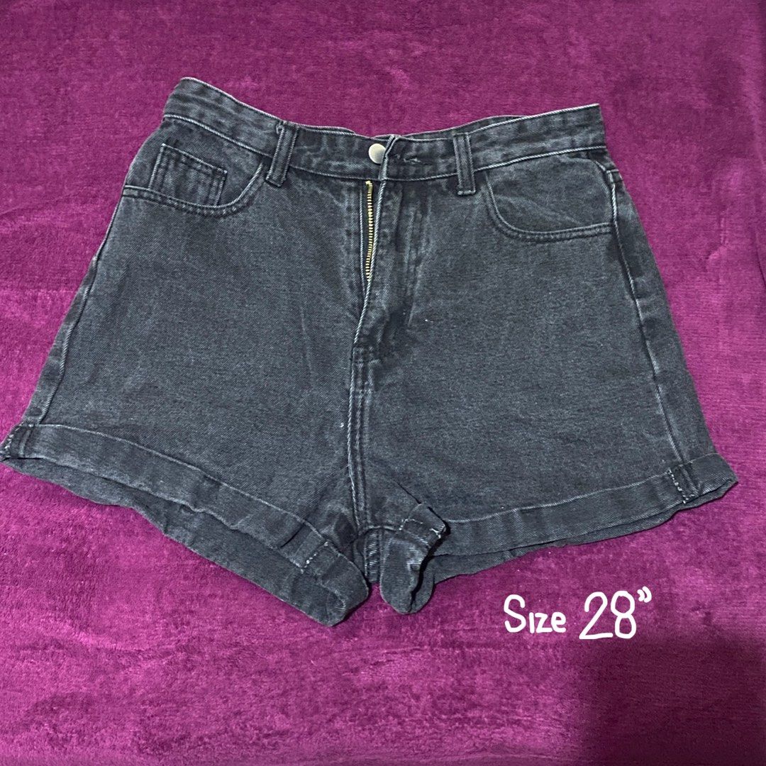 Black Denim Shorts - Size 28 (Category: Shorts) located in Marilao. Submitted by dnncsd (Listing ID 1414848053, Image 1). Description: - Acid Wash Black denim shorts - Size 28 - Zipper closure - Two front pockets - Good condition .