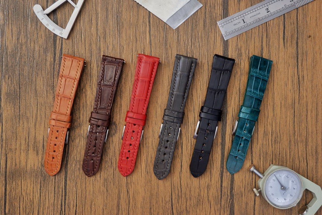 Custom Premium Alligator Crocodile Leather Watch Straps (Category: Luxury Watches) located in Muntinlupa City. Submitted by frewx (Listing ID 1414869406, Image 1). Description: NEW LEATHERS AVAILABLE Proudly Handmade in the Philippines TIMEBAUBLES straps are meticulously and proudly handmade in the Philippines from fine, exquisite genuine leathers. Made in-house by our small group of dedicated Artisans. We hand select our leathers, hand cut them,