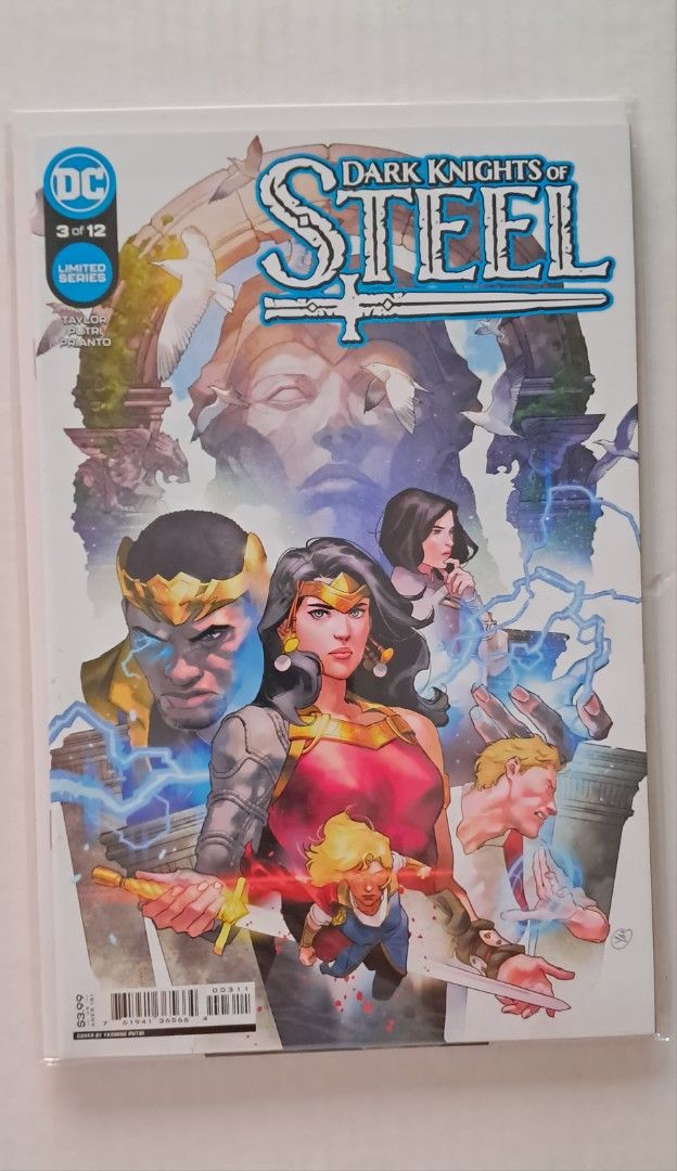 Dark Knights of Steel #3 Comic Book (Category: Comics & Manga) located in Quezon City. Submitted by ernestamaru2 (Listing ID 1414969578, Image 1). Description: - Dark Knights of Steel #3 comic book - Features Wonder Woman and other DC characters - Limited series (issue 3 of 12) - Published by DC Comics - Vibrant cover art - Comes in a protective sleeve.