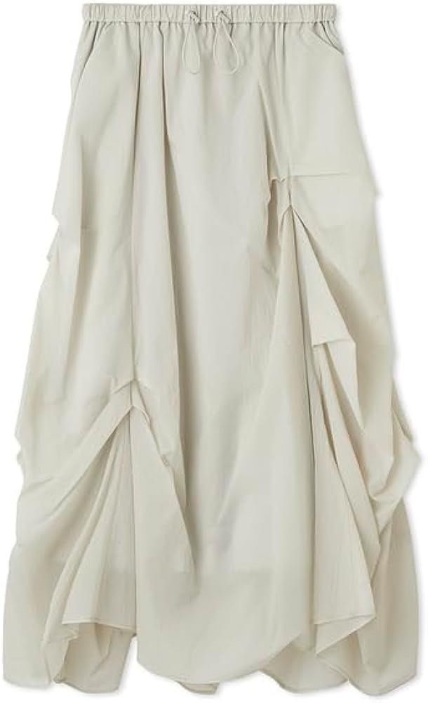 Emmi Tucked Sheer Voluminous Skirt (Category: Skirts) located in Manila. Submitted by c980_ (Listing ID 1414967450, Image 1). Description: - Emmi (JPN) - Drawstring waist - Unique gathered design - Size S (Light Gray) - No flaws - Lightweight material.