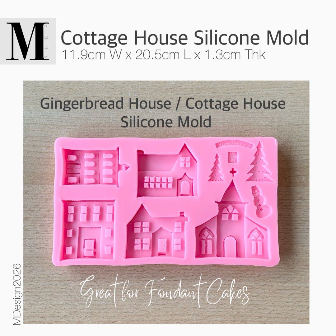 Gingerbread / Cottage House Silicone Mold (Category: Bakeware) located in Manila. Submitted by mshopmla (Listing ID 1414920299, Image 1). Description: Gingerbread / Cottage House SIlicone Mold Size: 11.9cm x 20.5cm x 1.3 ht. Product Code: GCHSM Price: Php 450.00 each #TheMFMshop #MShop #MShopMla #Gingerbreadhousemold #cottagehousemold #fondant #fondantcake.