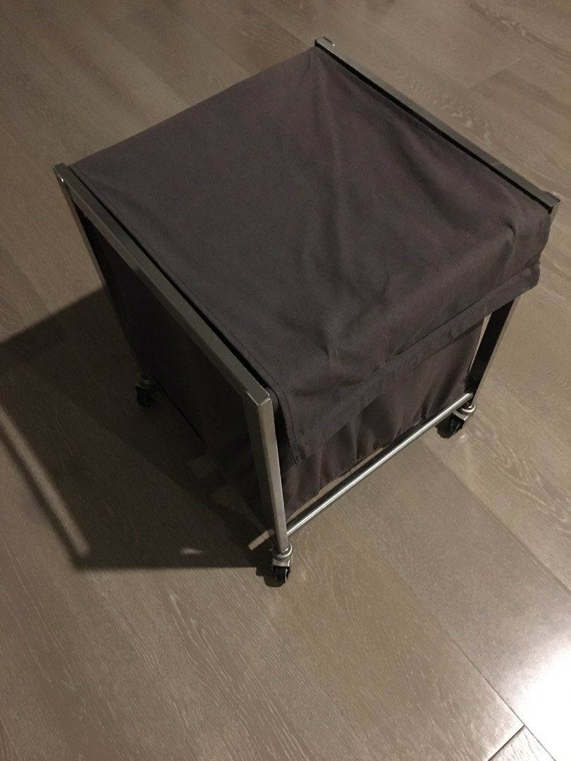IKEA Grundtal laundry bin or clothes hamper (2 pieces) (Category: Other Home Furniture) located in Makati City. Submitted by savedeal (Listing ID 1414863770, Image 3). Description: Cotton laundry hampers on lightweight stainless steel frame and caster wheels. Use for storing and sorting clothes for laundry. Two pieces. Cloth can be removed to wash. Dimensions Length: 41 cm Width: 41 cm Height: 51 cm Volume: 65 L RFS: decluttering. .