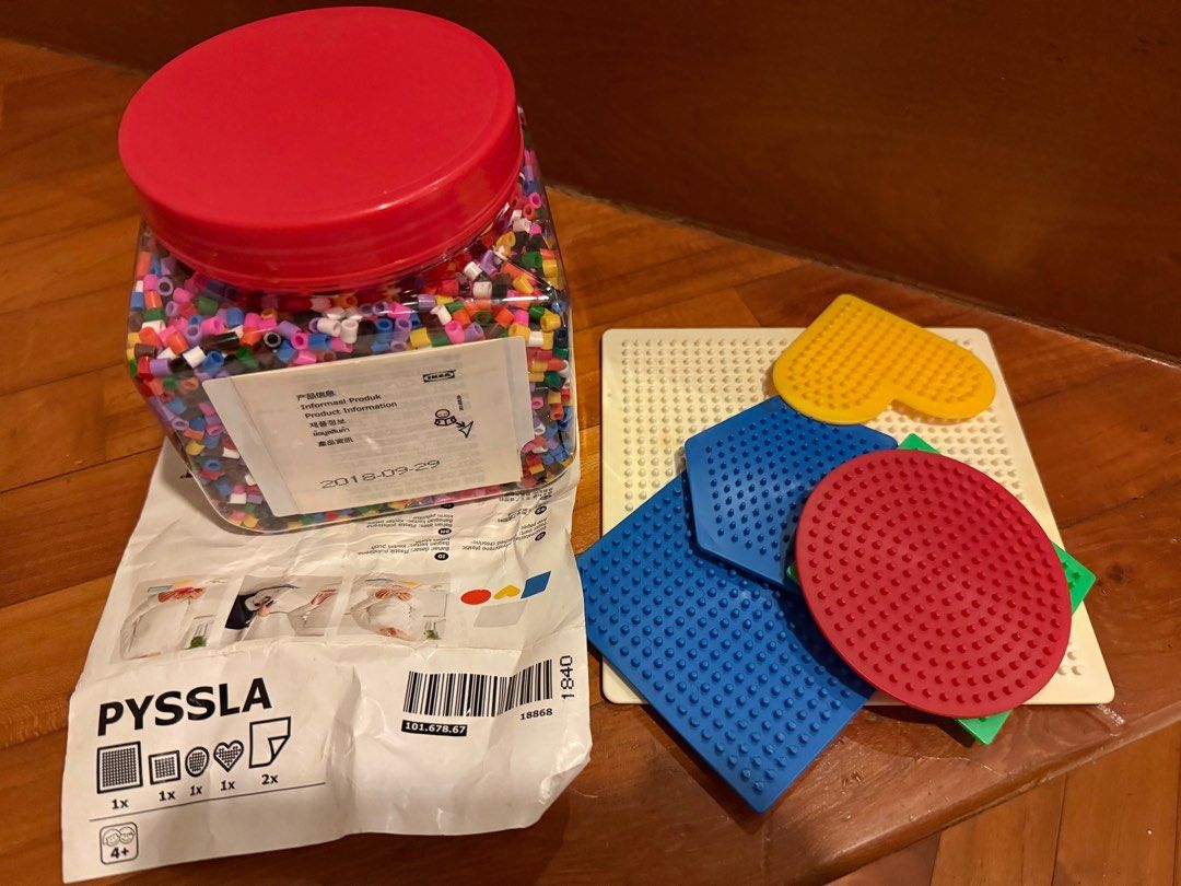 Pyssla Image IKEA PYSSLA Beads Set with Pegboards, Hobbies & Toys, Toys & Games on ...