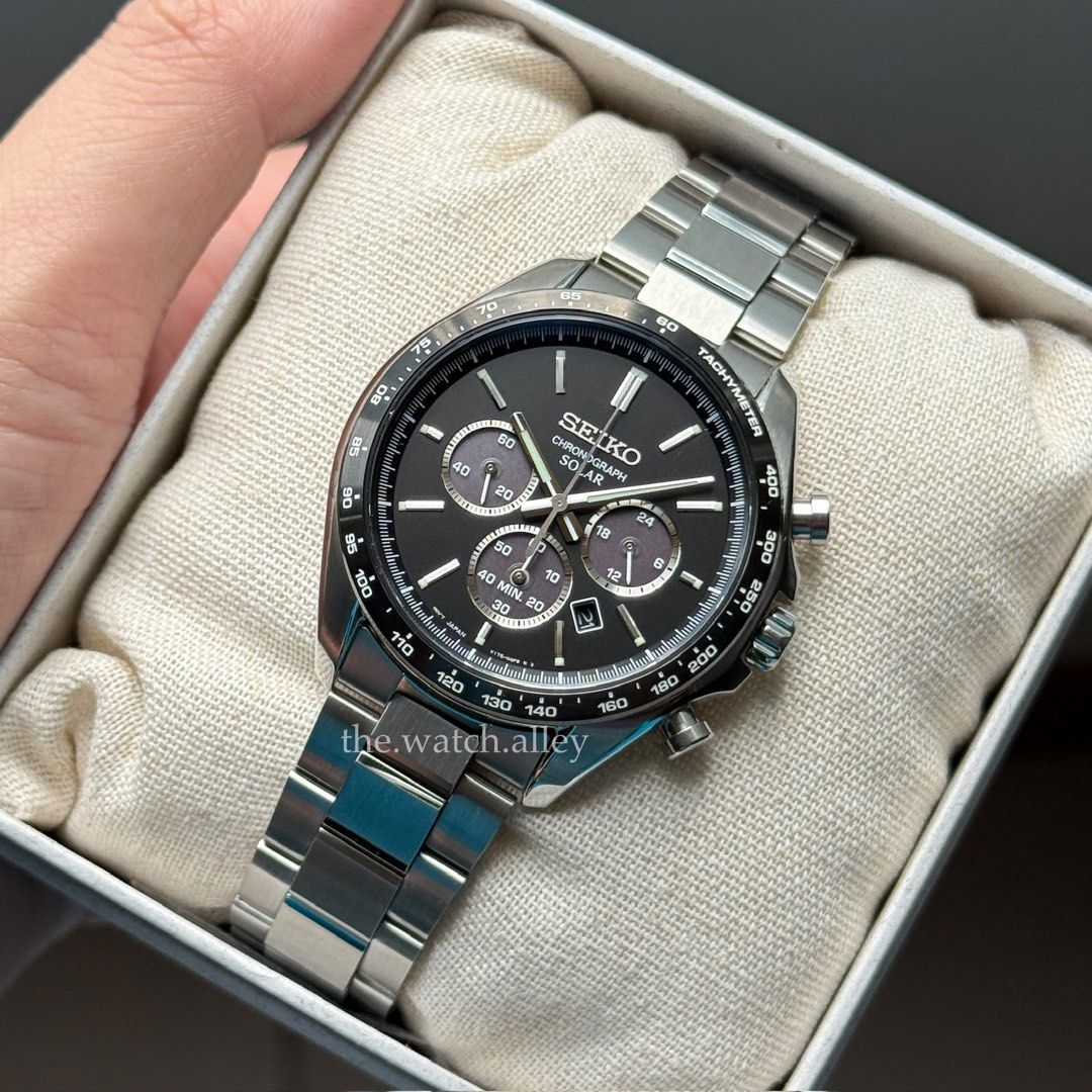 JDM Seiko - Solar Chronograph SBPY167 - Black Dial - Selection (Category: Men's Watches) located in Quezon City. Submitted by TheWatchAlley (Listing ID 1414992740, Image 3). Description: Like New JDM Seiko - Solar Chronograph SBPY167 - Black Dial - Selection Php 13,800 - with double box, and guarantee booklet - 9.2/10 condition Sapphire Crystal V157 Solar Chronograph Movement 100m Water Resistance Approx 42mm diameter Approx 48mm lug-to-lug width