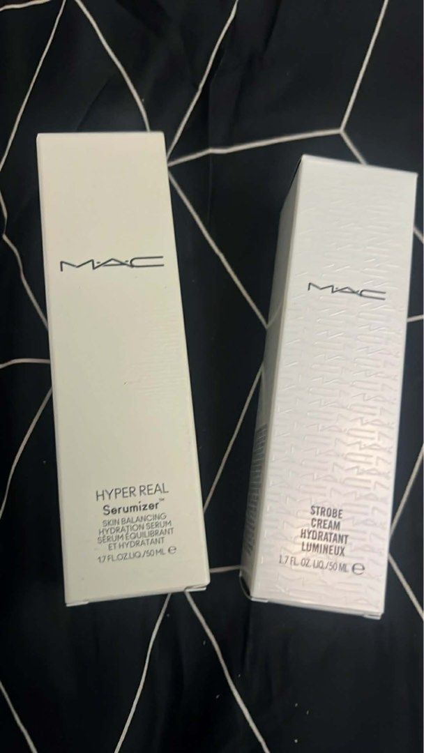 MAC Hyper Real Serumizer & Strobe Cream (Category: Face Care) located in Pasig City. Submitted by rafbardon (Listing ID 1414861301, Image 1). Description: MAC Hyper real Serumizer - 2500 MAC Strobe Cream (goldlite) - 1500 Take both - 3k.