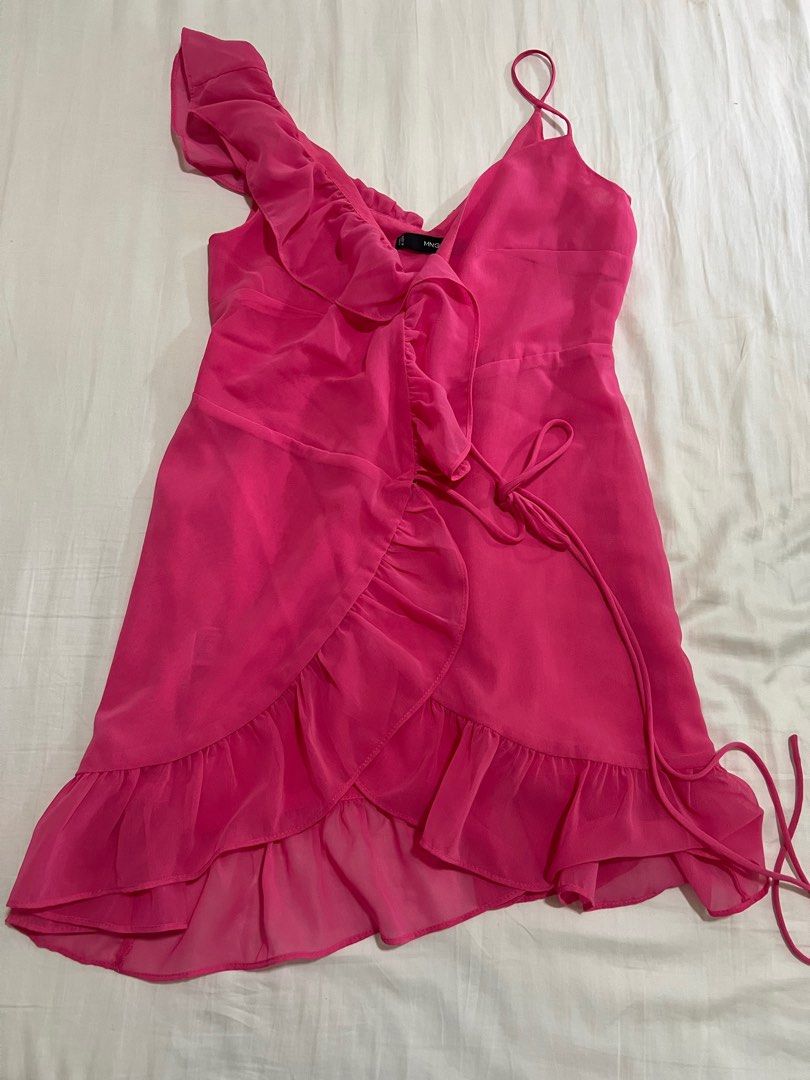 Mango ruffle chiffon wrap dress, Women's Fashion, Dresses & Sets, Dresses  on Carousell